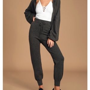 TWO PIECE Loungewear Lulus Knit Joggers & Hoodie Size S